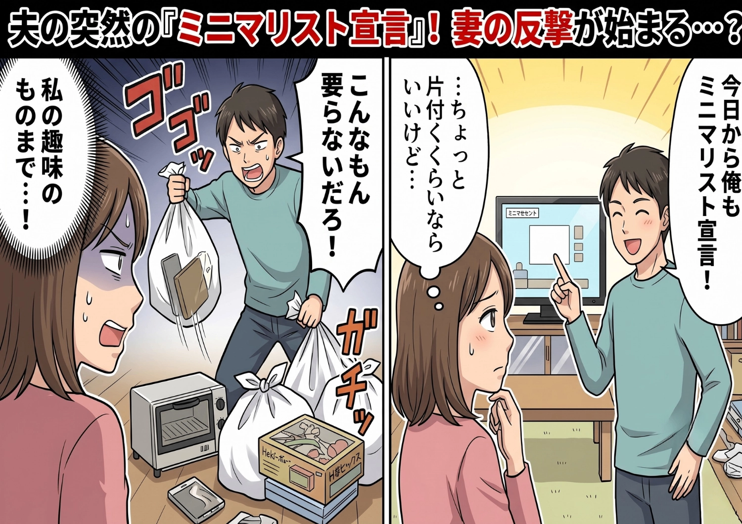 夫が突然「ミニマリストになる」と私の大切なものを勝手に全捨て!限界を迎えた妻が仕掛けた、想像を絶する「究極の反撃」とは・・・?のメイン画像