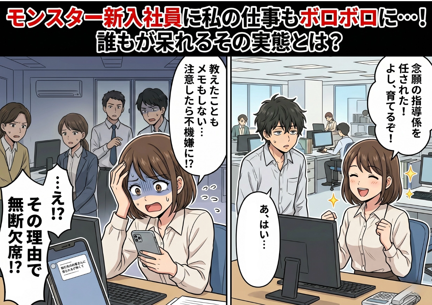 「お客さんに怒られるのが怖い」無断欠勤を繰り返す新入社員が大失敗・・・彼を変えた私の〝ある行動〟とは！？のメイン画像